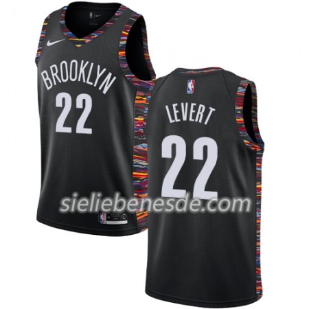 Herren NBA Brooklyn Nets Trikot Caris LeVert 22 2018-19 Nike City Edition Schwarz Swingman